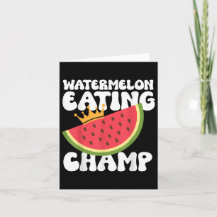 Funny Watermelon Eating Champ Sommer Essen Karte