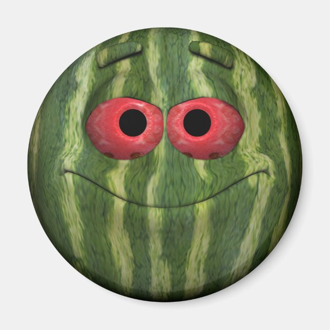 Funny Watermelon Emoticon Magnet (Vorne)