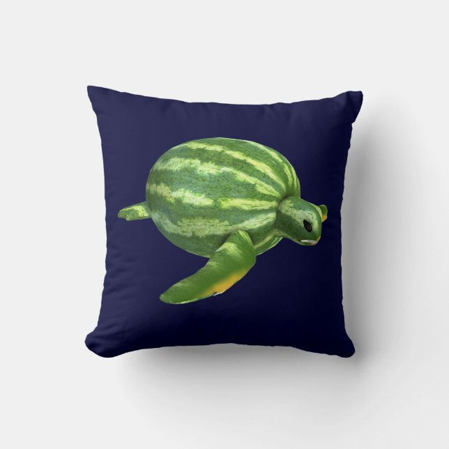 Funny Watermelon Seaturtle Kissen (Vorderseite)