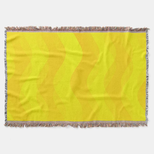 Funny Waves Gelb + Ihre Idee Decke (Vorderseite)