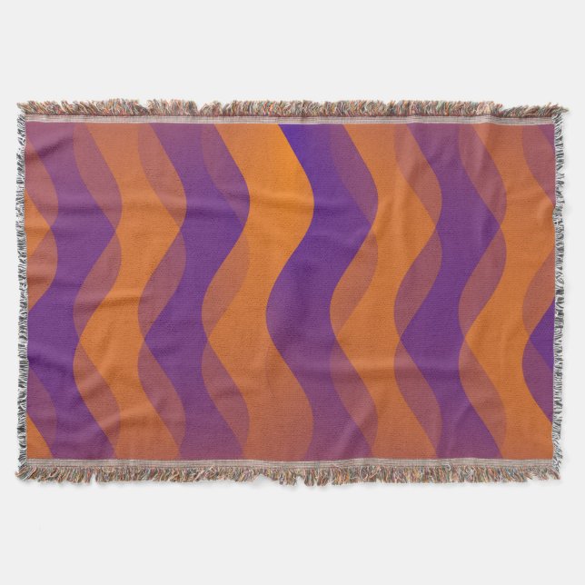 Funny Waves Orangenviolett + Ihre Idee Decke (Vorderseite)