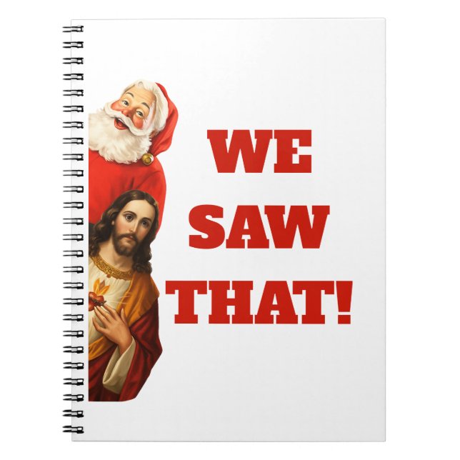 Funny “We Saw That” Santa and Jesus Design Notizblock (Vorderseite)