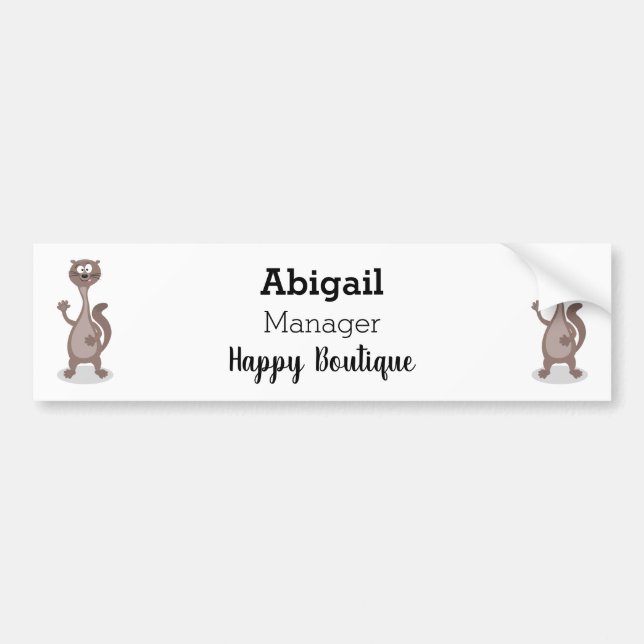 Funny Weasel Cartoon Illustration Autoaufkleber (Vorne)