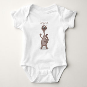 Funny Weasel Cartoon Illustration Baby Strampler