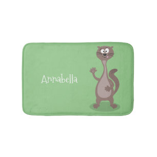 Funny Weasel Cartoon Illustration Badematte