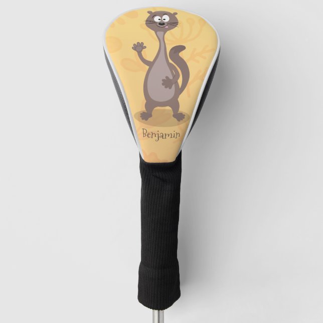 Funny Weasel Cartoon Illustration Golf Headcover (Vorderseite)