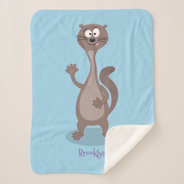 Funny Weasel Cartoon Illustration Sherpadecke (Vorderseite)