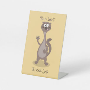 Funny Weasel Cartoon Illustration Sockelschild