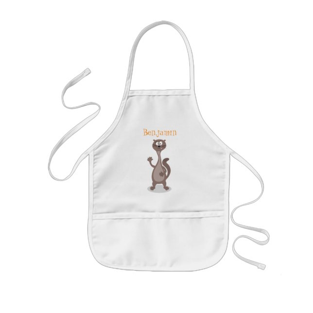 Funny weasel Cartoon Illustration Sprichwort hallo Kinderschürze (Vorne)