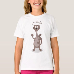 Funny Weasel Cartoon Illustration T-Shirt
