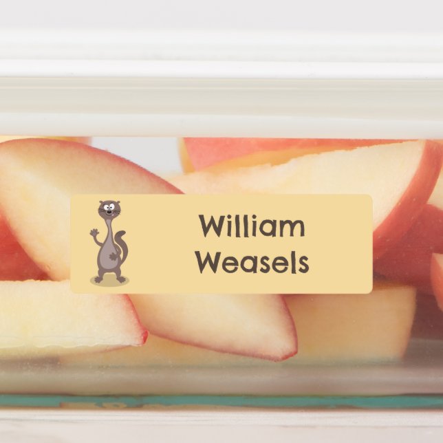 Funny weasel Cartoon personalisiert Etiketten (Befestigt)