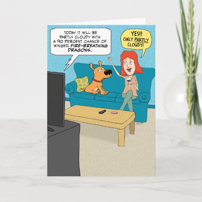 Funny Weather Forecast Birthday Card Karte (Vorderseite)