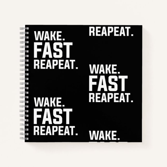 Funny Weckte Fast Repeat Graphic Sarcastic Notizbuch (Vorderseite)