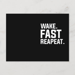 Funny Weckte Fast Repeat Graphic Sarcastic Postkarte