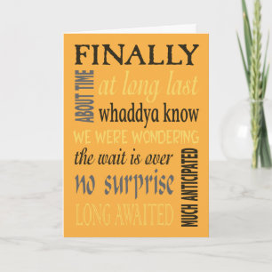 Funny wedcard Endlich, About Time Karte