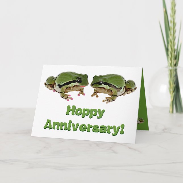 Funny Wedding Anniversary Frog Fotos Karte (Vorderseite)