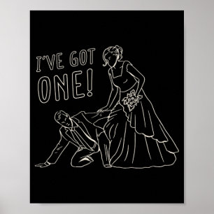 Funny Wedding Bridge and Groom Design Poster