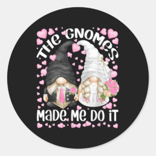 Funny Wedding Bridge und Groom Motif der Gnome Mad Runder Aufkleber