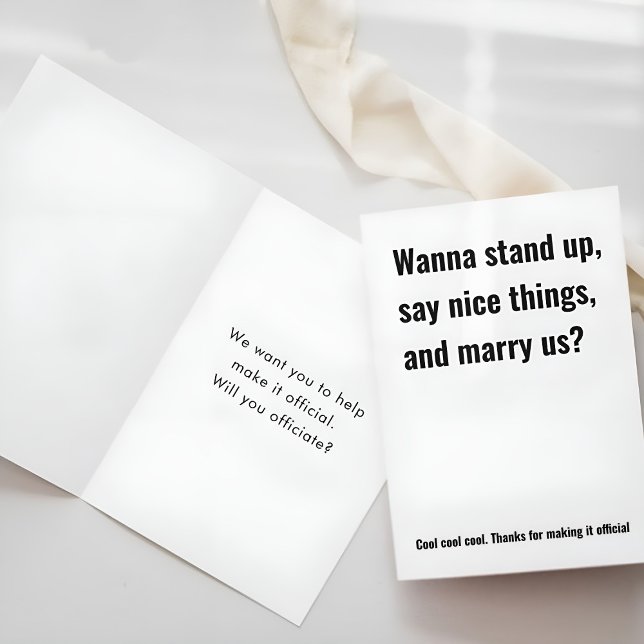 Funny Wedding Officiency Vorschlag Card Unglaublic Karte (Funny Wedding Officiant Proposal Card Hilarious)