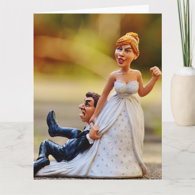 FUNNY WEDING Grußkarte, widerstrebend GIANT Karte (Vorderseite)