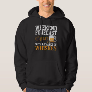 Funny Weekend Forecast Zigarren und Whiskey für Mä Hoodie