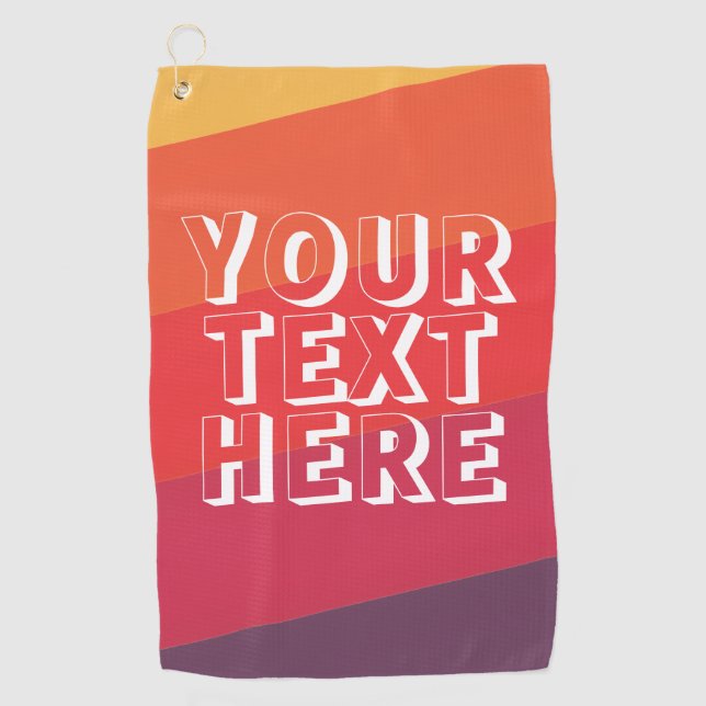 Funny Weekend Scramble Retro Sunset Add Text Golfhandtuch (Vorderseite)