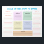 Funny Weekly Colorful Organisations Planner Notizblock<br><div class="desc">Funny Weekly Colorful Organisations Planner Notepad</div>