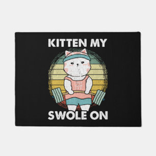 Funny Weightlift Cat Gym Motivation Tier Fußmatte