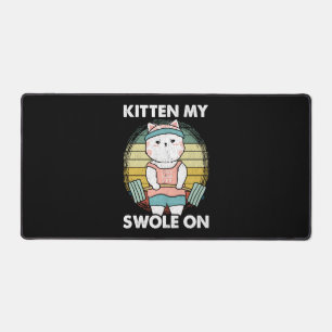 Funny Weightlift Cat Gym Motivation Tier Schreibtischunterlage