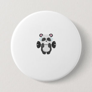 Funny Weightlift Gym Panda Beast Workout Button