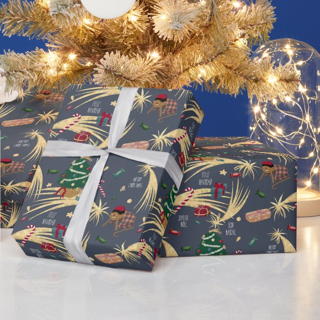 Funny Weihnachten drucken. Geschenkpapier (Feiertage)