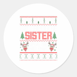 Funny Weihnachten Geschenk von Schwester zu Brüder Runder Aufkleber