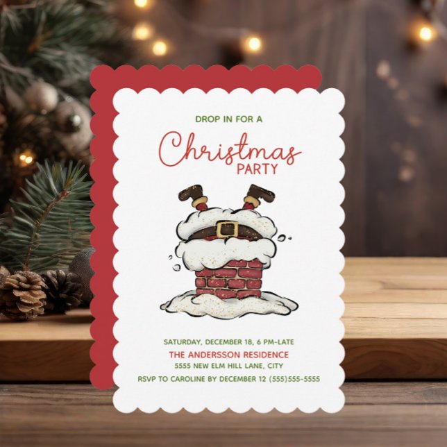 Funny Weihnachten Party Einladung (Funny Santa Claus Christmas party invitation)