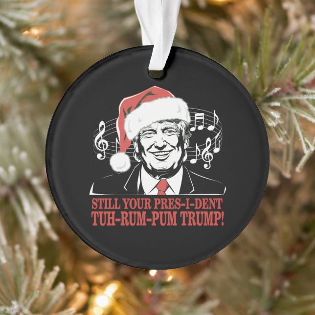 Funny Weihnachts Präsident Trump Pajamas Ugly Xmas Ornament (Baum)