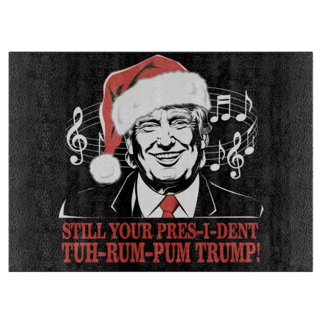 Funny Weihnachts Präsident Trump Pajamas Ugly Xmas Schneidebrett (Vorderseite)