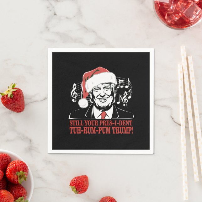Funny Weihnachts Präsident Trump Pajamas Ugly Xmas Serviette (Beispiel)
