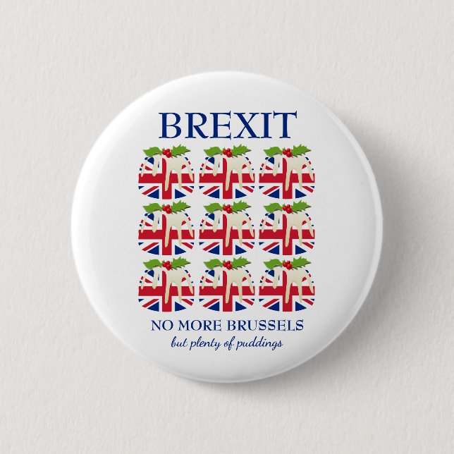 Funny | Weihnachts-Pudding | UNION JACK | BREXIT Button (Vorderseite)