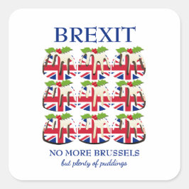 Funny | Weihnachts-Pudding | UNION JACK | BREXIT Quadratischer Aufkleber