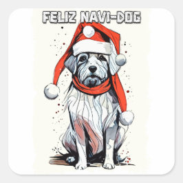 Funny Weihnachtsangebot Niedlich Whimsical Santa D Quadratischer Aufkleber