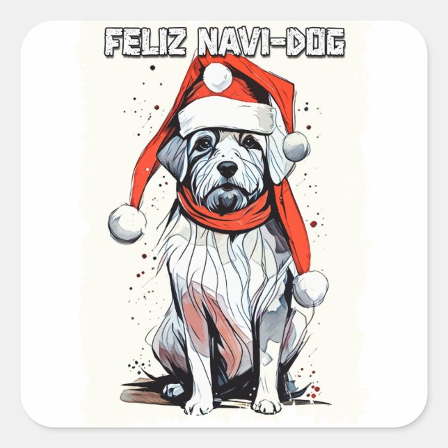 Funny Weihnachtsangebot Niedlich Whimsical Santa D Quadratischer Aufkleber (Vorderseite)