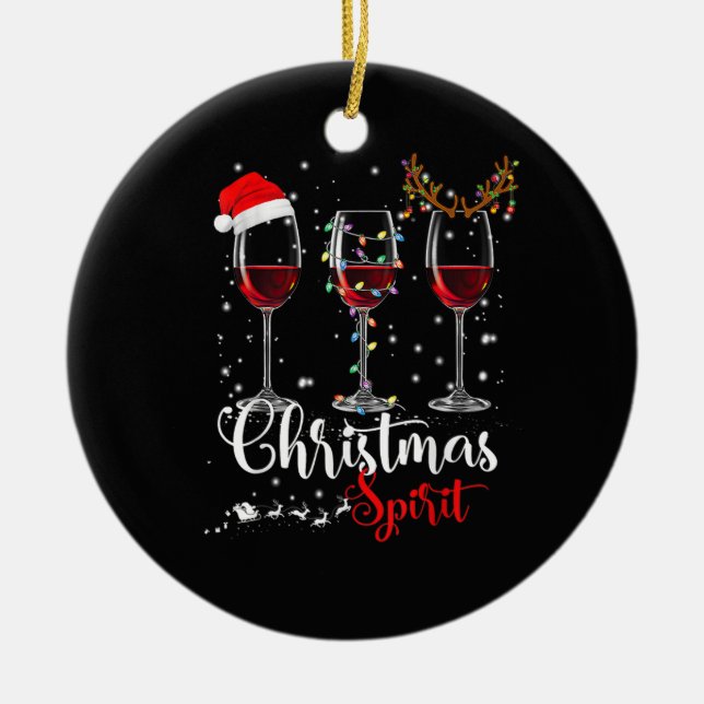 Funny Weihnachtsbrillen Gläser von Wein Weihnachte Keramik Ornament (Vorne)