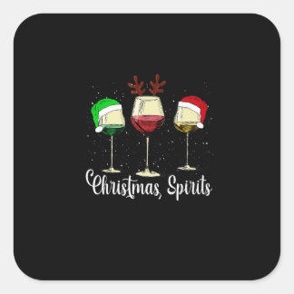 Funny Weihnachtsbrillen Gläser von Wein Weihnachte Quadratischer Aufkleber
