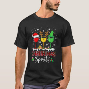 Funny Weihnachtsbrillen Gläser von Wein Weihnachte T-Shirt