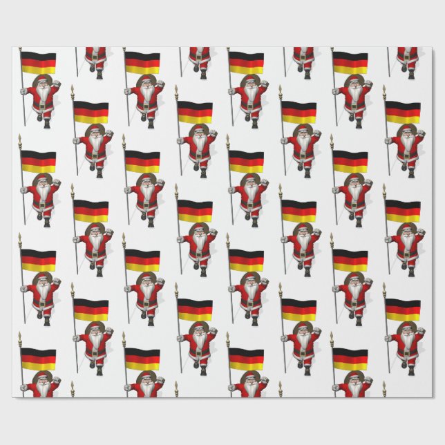 Funny Weihnachtsmann mit dem Ende Deutschlands Geschenkpapier (Flach)
