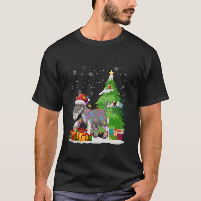 Funny Weihnachtsmannmütze Christmas Light Wire Fox T-Shirt (Vorderseite)