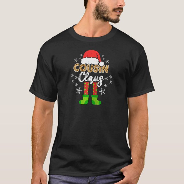 Funny Weihnachtsmannmütze Cousin Claus T-Shirt (Vorderseite)