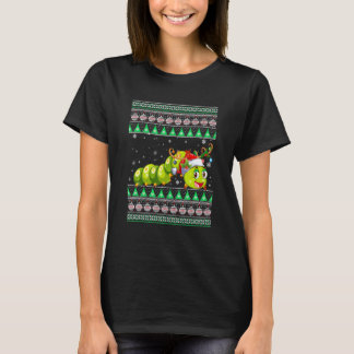Funny Weihnachtsmannmütze Matching Ugly Raupe Chri T-Shirt