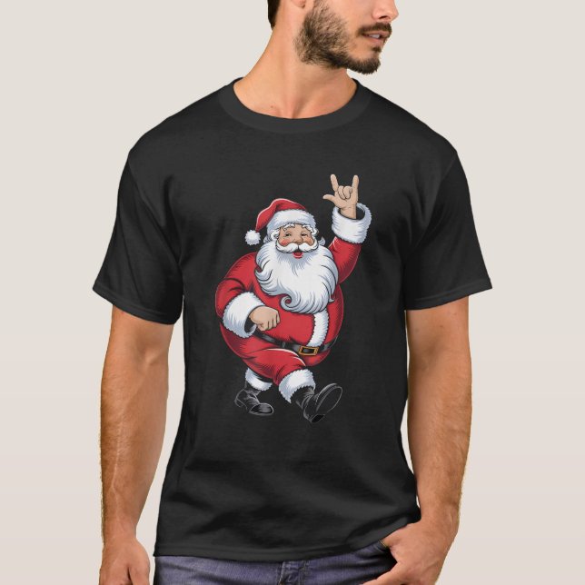 Funny Weihnachtsrock on Punny Rock N R T-Shirt (Vorderseite)