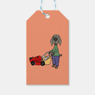 Funny Weimaraner Hund Mähen Rasen Kunst Geschenkanhänger