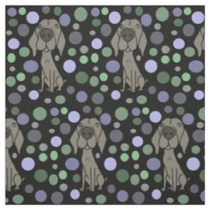 Funny Weimaraner Welpe Hund und Kreise Muster Stoff